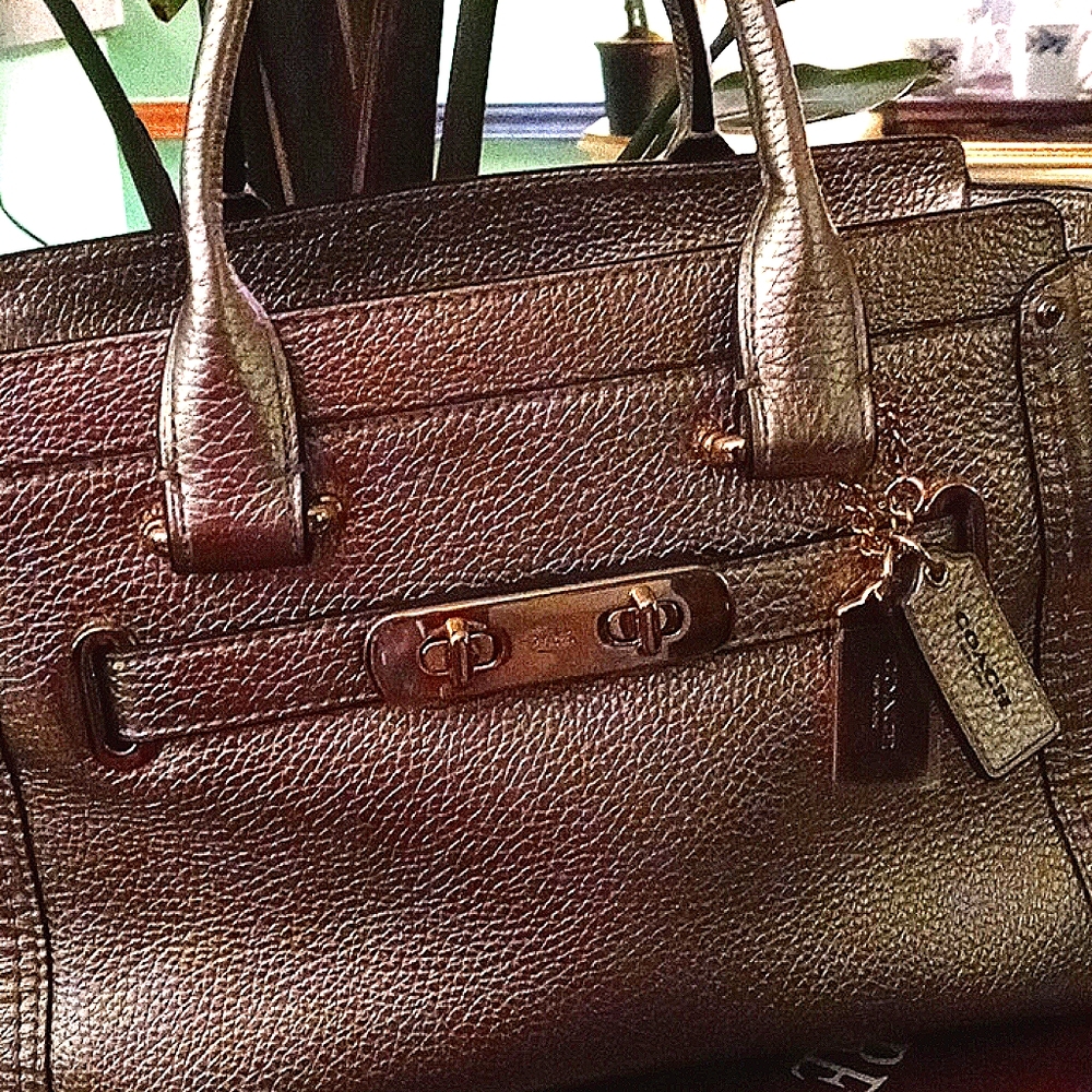 Metallic handbag